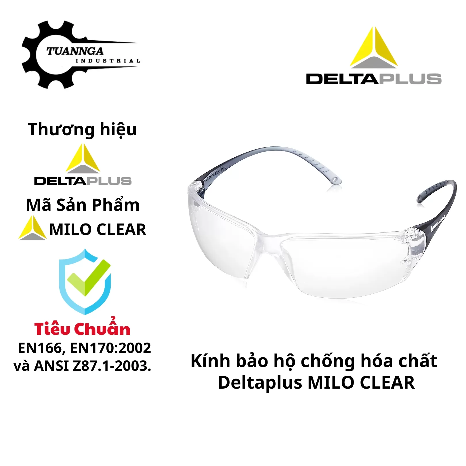 Kính Bảo Hộ Deltaplus MILO CLEAR (Trong Suốt)