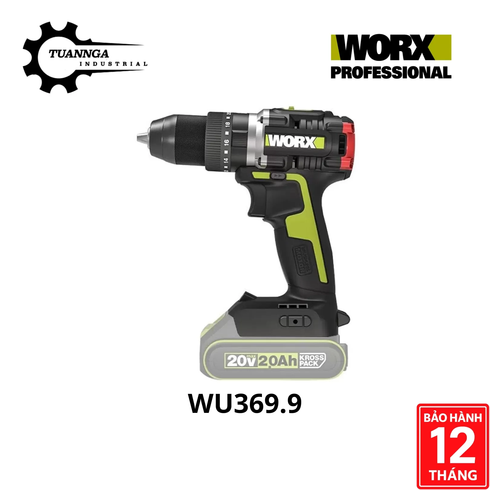 Máy Khoan Cầm Tay Pin 20V Worx WU369.9