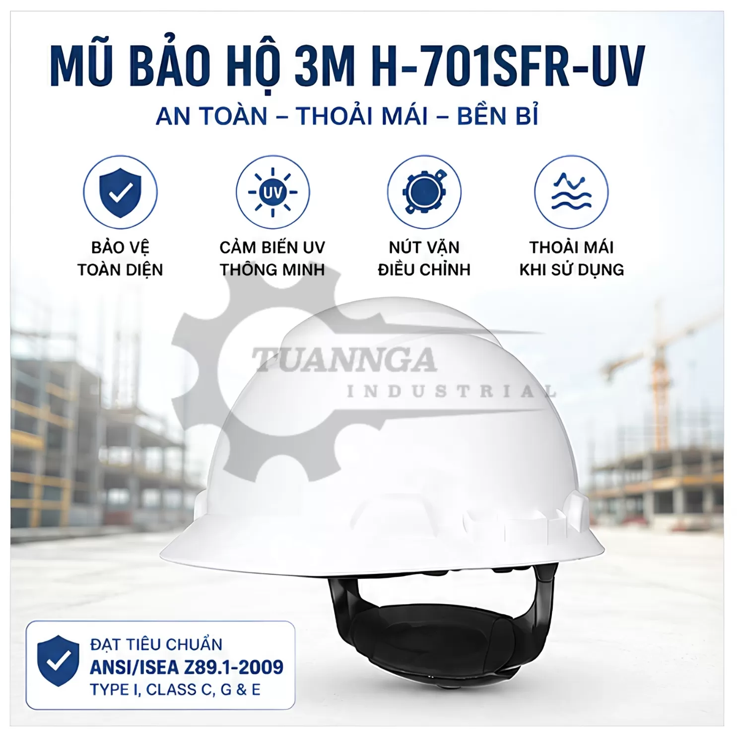 Mũ Bảo Hộ 3M SecureFit H-701SFR-UV Không Có Lỗ Thông Khí