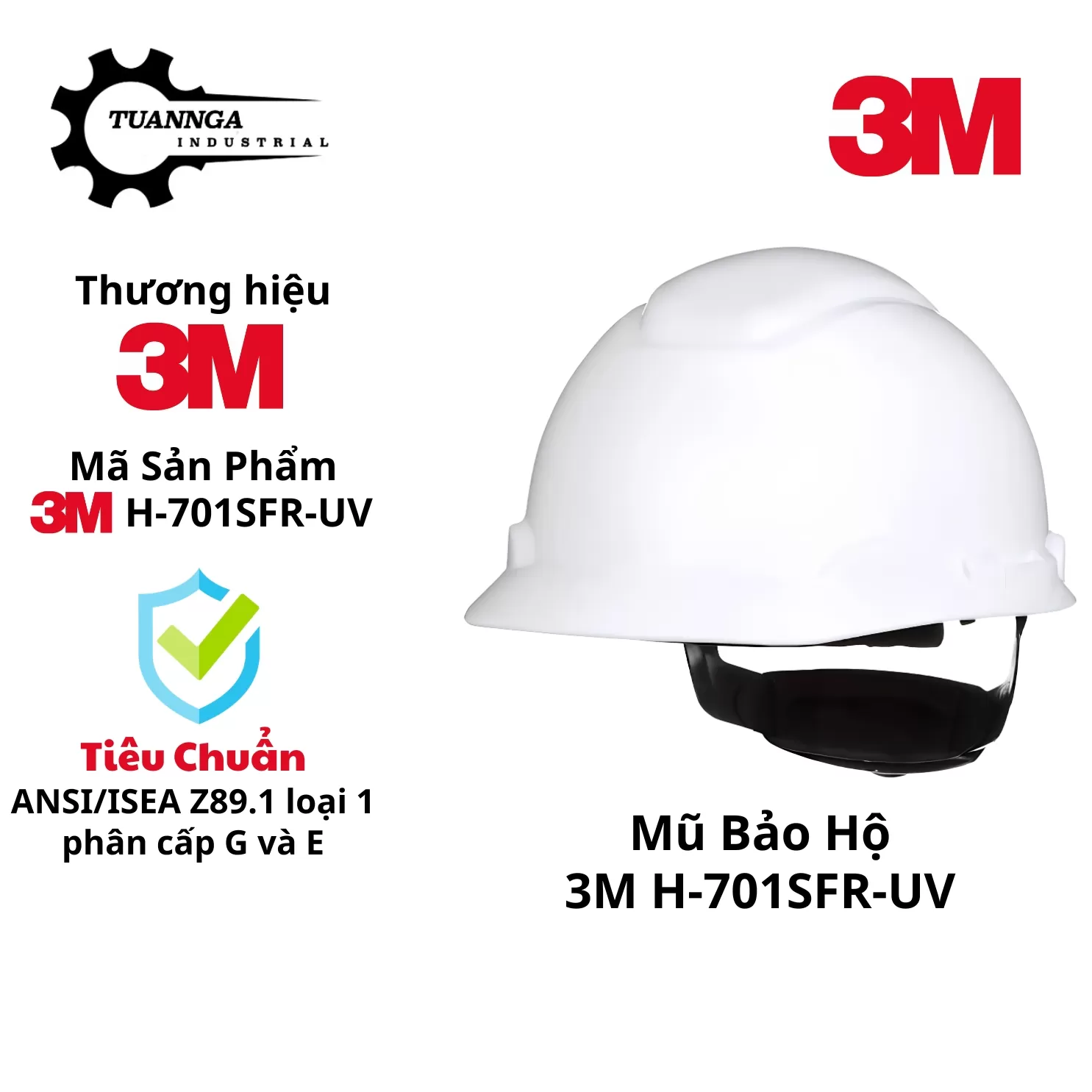 Mũ Bảo Hộ 3M SecureFit H-701SFR-UV Không Có Lỗ Thông Khí