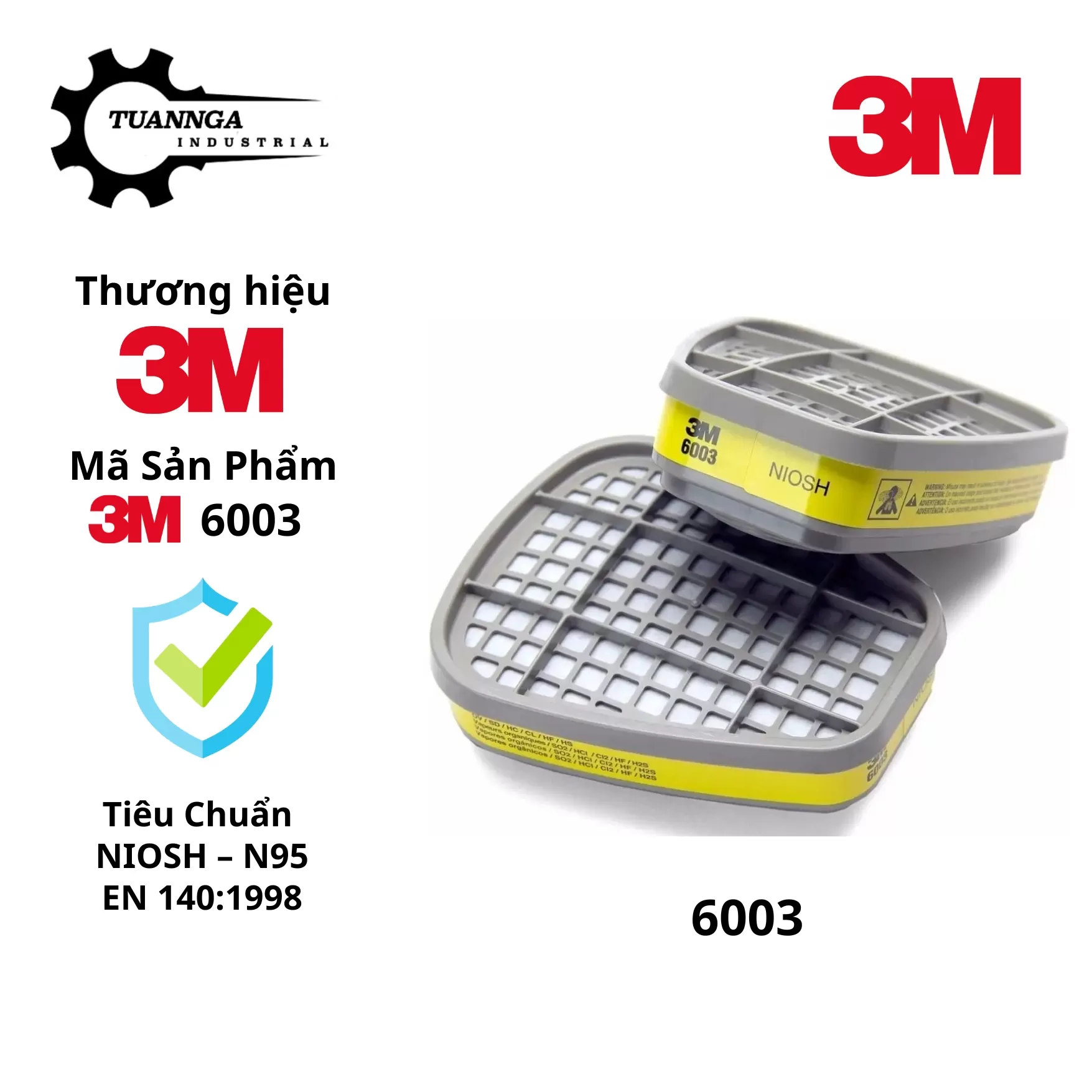 Phin Lọc Mặt Nạ Phòng Độc 3M 6003 (1 Cặp)