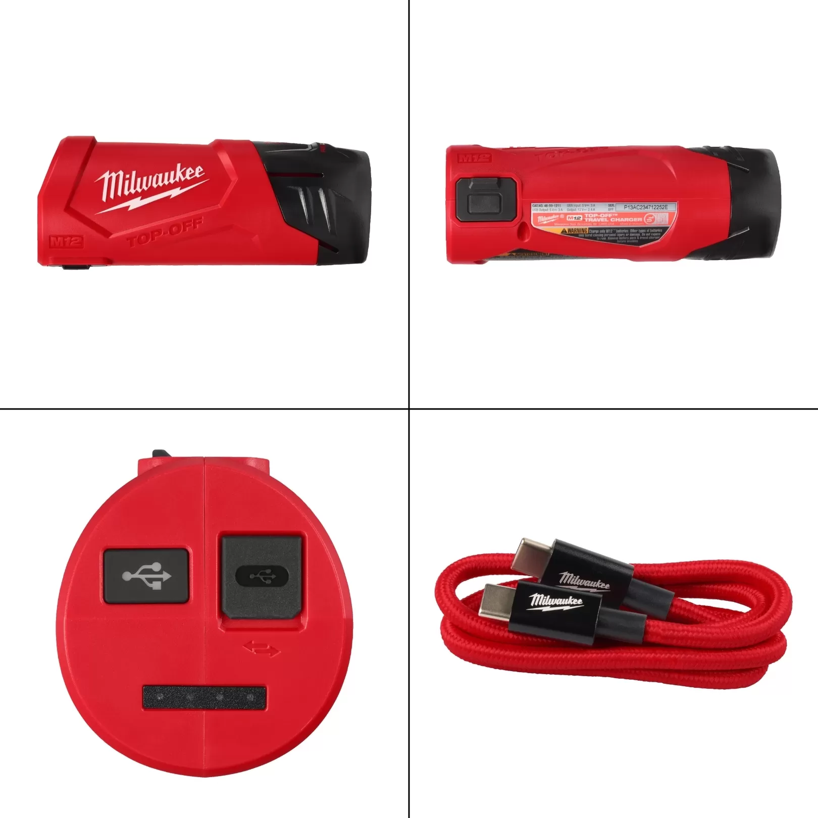 Bộ Sạc Di Động Nhỏ Gọn Milwaukee M12 TC2