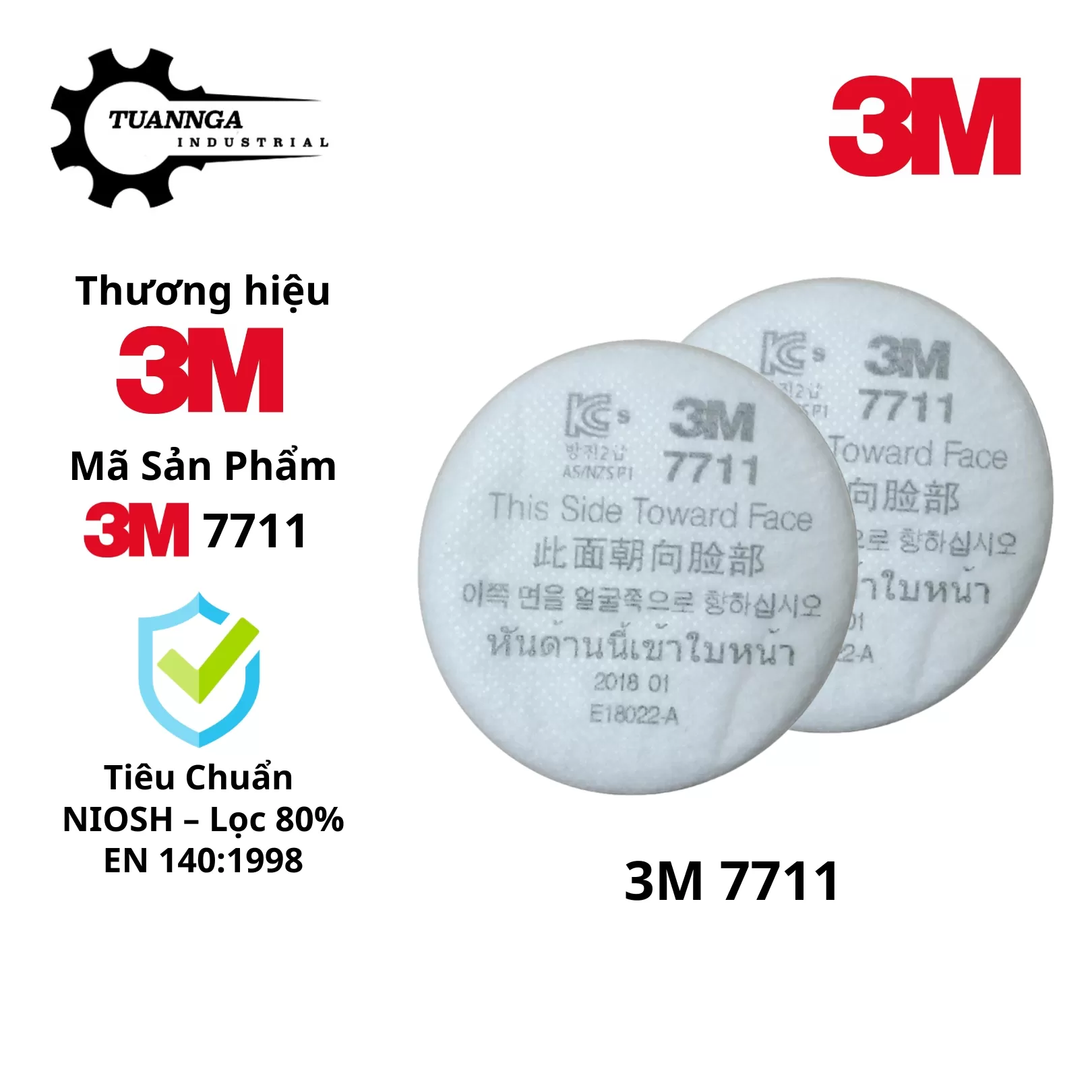 Tấm Lọc Bụi 3M 7711 (Túi 10 Tấm)