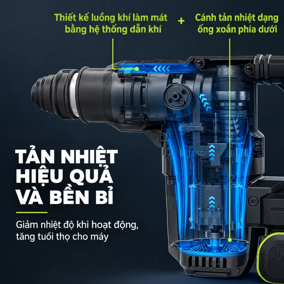 Máy Khoan Đục Dùng Pin 20V Worx WU391.9