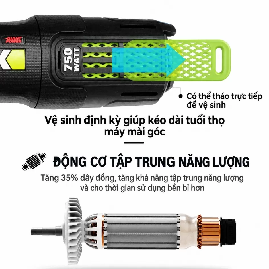 Máy Mài Góc Điện 100mm Worx WU818S (Công Tắc Cạnh)